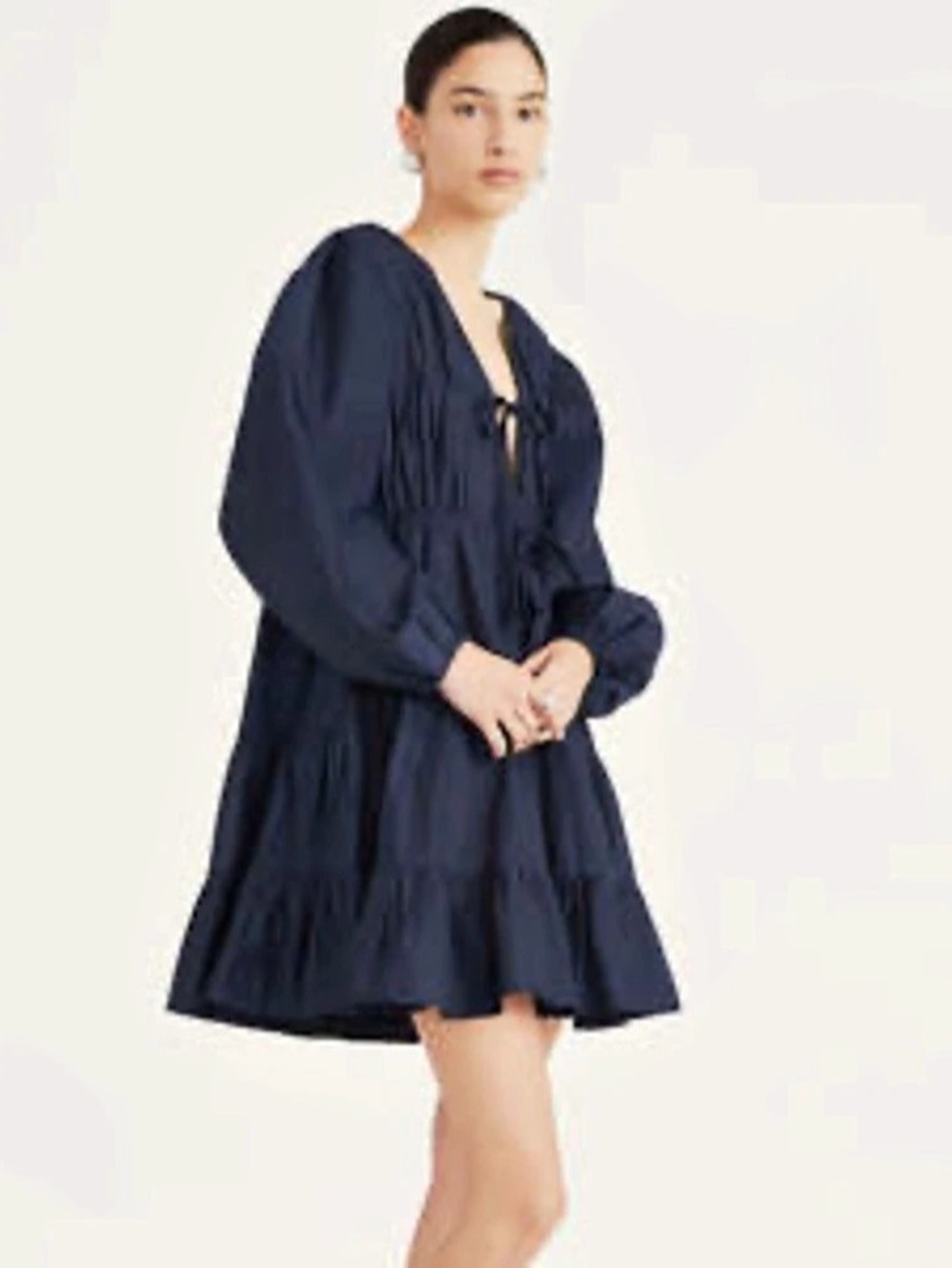 Merlette Lasse Tiered Dress Mini Dress in Navu Size Small Like New